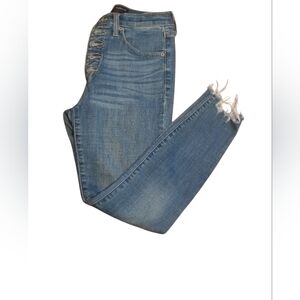 Lucky Brand Women's Hi Rise Skinny Bridgette Jeans Frayed Hem 4/27